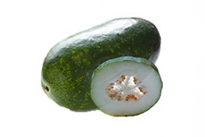 green color fresh ash gourd fruit isolated on white background